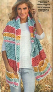 FIBONACCI CARDIGAN SLEEVELESS 6 SIZES WOMEN'S CROCHET PATTERN INSTRUCTIONS - Picture 1 of 2