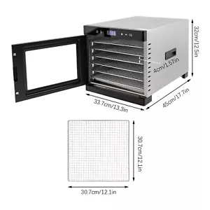 Disidratatore Alimentare 6 Vassoi 700W/110V Acciaio Inox Confettura e Disidratatore Frutta - Foto 1 di 18