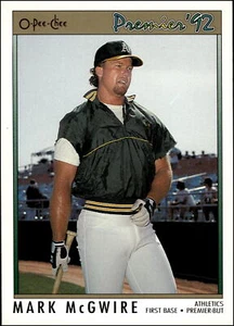 1992 Opee-Chee Premier #99 Mark McGwire Oakland Athletics - Foto 1 di 2