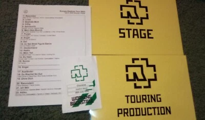 RAMMSTEIN 2023 TOUR SETLIST BACKSTAGE PASS AND BACKSTAGE SIGNS NO GUITAR PICK - Image 1 of 2