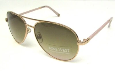 Nine West Woman's Gold Sunglasses NEW See Description 14361RNJ236 BON 100% UV  - Image 1 of 4