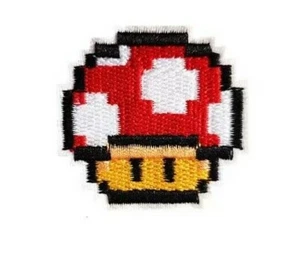 Embroidered Patches Iron On Sew On Appliques Mushroom Head Red Cute - Picture 1 of 2