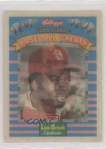 1991 Sportflics Kellogg's Corn Flakes Baseball Greats Lou Brock #10 HOF