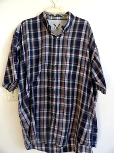 Camisa abotonada a cuadros manga corta HB Classics para hombre 2XLT - Imagen 1 de 3