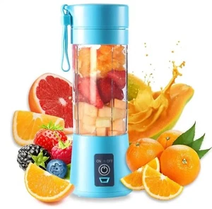 Blue Portable Blender Smoothie Electric Blender USB Rechargeable Mini Juicer Cup - Picture 1 of 7