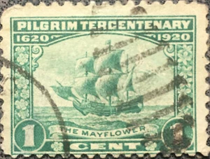 Scott #548 US 1920 1 Cent Pilgrim Tercentenary Postage Stamp VF - Picture 1 of 2
