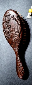 *NEW-Tangle Free, Hand Carved Sandalwood Brush with Bamboo Teeth, All Hair Types - Picture 1 of 2