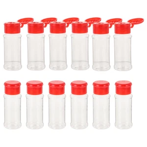 12 PCS Clear Plastic Shaker Plastic Pepper Cooking Shaker - Picture 1 of 12