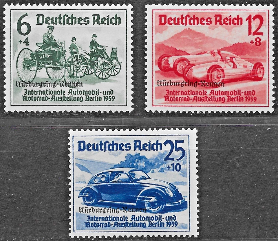 Germany Third Reich Mi# 695-697 MNH Nuremburg Races Overprints 1939 ** - Image 1 of 1