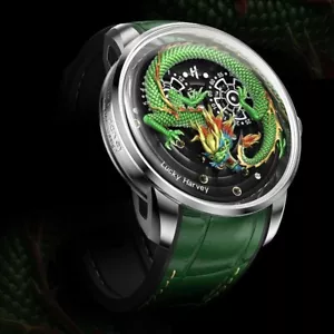 Lucky Harvey Men's Automatic Watch - Dragon Model, Unique 3D Dial, Luxury Design - Picture 1 of 22