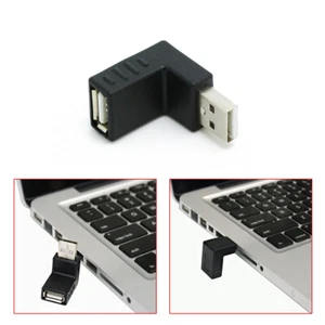 Right-Angle USB Male to Up Facing Horizontal Female Adapter Extension Connector. - Picture 1 of 12