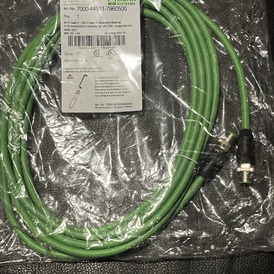 MURR ELEKTRONIK 7000-44511-7940500 Shielded Ethernet Pur 2x2vawg22  5m - Image 1 of 4