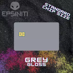 Grey Gloss Credit Card Skin / Wrap Decal Pre-Cut Sticker - Picture 1 of 1