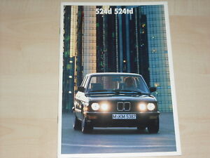 62901) BMW 524d 524td E28 Prospekt 02/1987
