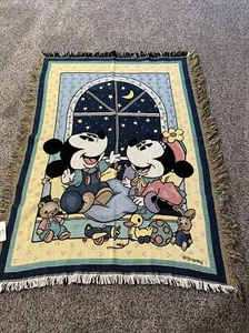 Goodwin Weavers Baby Mickey & Co. Sternennacht gewebter Gobelin Überwurf Neu mit Etikett 36”x45” - Bild 1 von 6