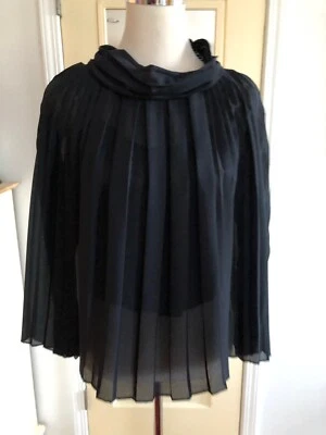 NICOLE FARHI чистый кекс блузка Sz M черный верхняя рубашка - Изображение 1 из 4