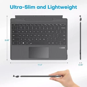 OMOTON Keyboard for Surface Pro 11/10/9/8/X 7-Color Backlit,Ultra-Slim Wireless - Picture 1 of 2