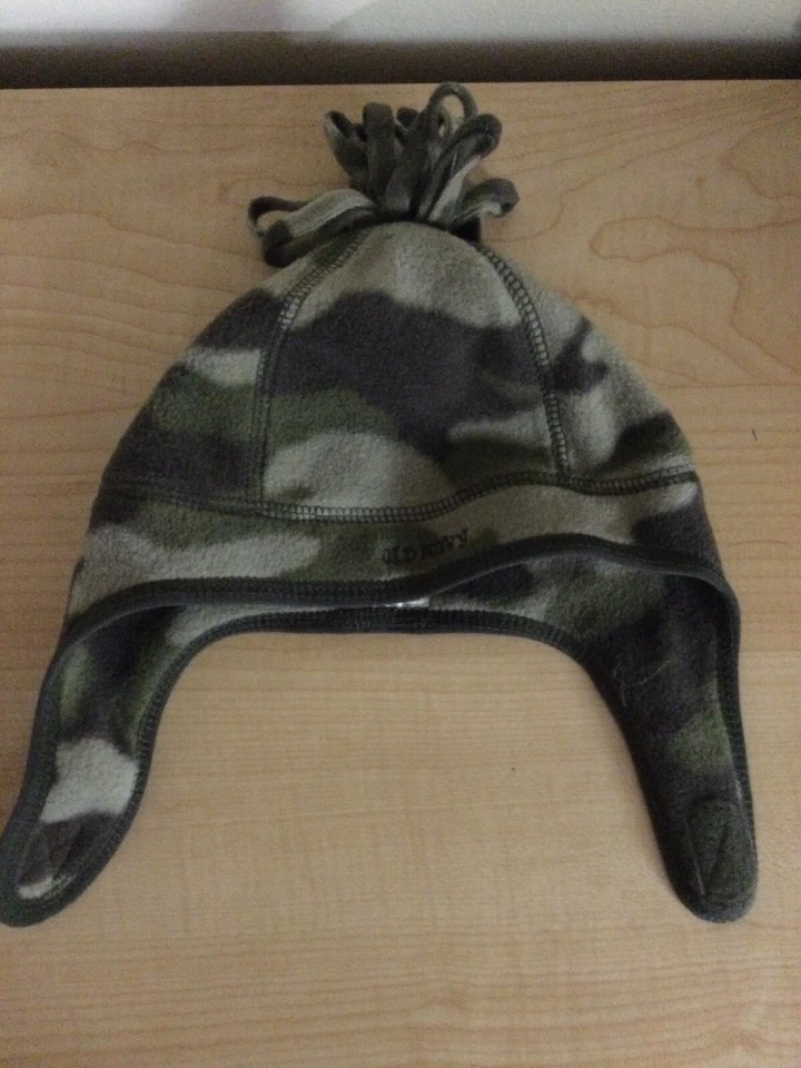 Antiguo sombrero polar azul marino camuflaje verde con correa para el cuello talla 2T-3T Foto 1 de 1