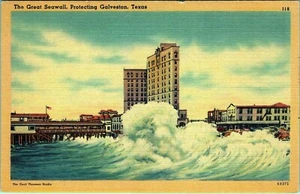 Great Seawall Protecting Galveston Texas Postcard 69372 Unposted - Imagen 1 de 2