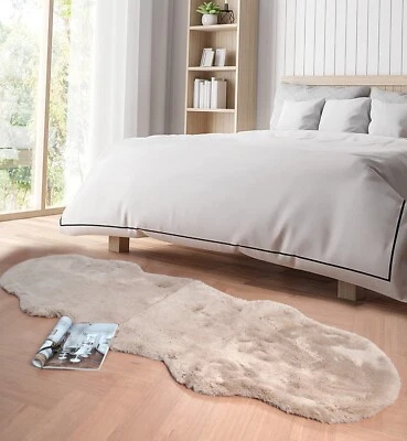 Alfombra de piel sintética de conejo alfombras de corredor mullidas para dormitorio sala alfombra de piel sintética 2x6 Foto 1 de 2