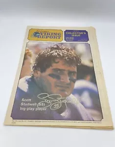 Bob Lurtsema's Minnesota Vikings Report 1982 NFL #55 Scott Studwell Signed - Picture 1 of 7