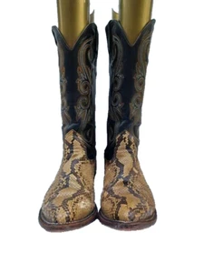 Nocona Vintage Men's Snakeskin Western Cowboy Boots  5.5 C Made In USA! - Picture 1 of 22