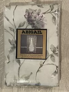 *Ellis Curtain Abigail.Hydrangea Floral Semi-Sheer Pocket Curtains 82x63 New - Picture 1 of 3