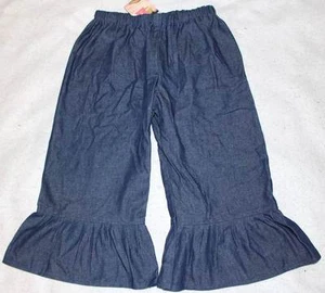 NWT Boutique Dream Spun DreamSpun Soft Lightweight Denim Capri Ruffle Pants 8 Yr - Picture 1 of 1
