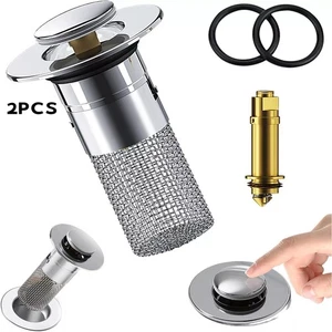 304 Stainless Steel Sink Drain Stopper Hair Catcher for 34-40mm Bathroom Basin - Picture 1 of 15