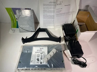 3COM OFFICECONNECT 8 PORT DUAL SPEED ETHERNET NETWORK SWITCH 3C16734B NOS NOB - Image 1 of 4