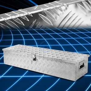 50 x 13"Aluminum Pickup Truck Trunk Underbed Tool Box Trailer Storage+Lock+Key - Picture 1 of 5