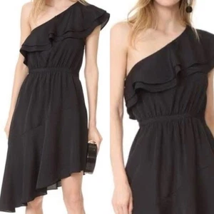 Vestido Likely Delbarton negro asimétrico de un hombro para mujer talla 4 nuevo con etiquetas - Imagen 1 de 8