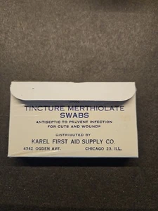 VTG. Eli Lilly Tincture MERTHIOLATE swabs original Box - Picture 1 of 3