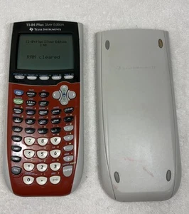 Texas Instruments TI-84 Plus Silver Edition Red Calculator with Cover Tested - Picture 1 of 3