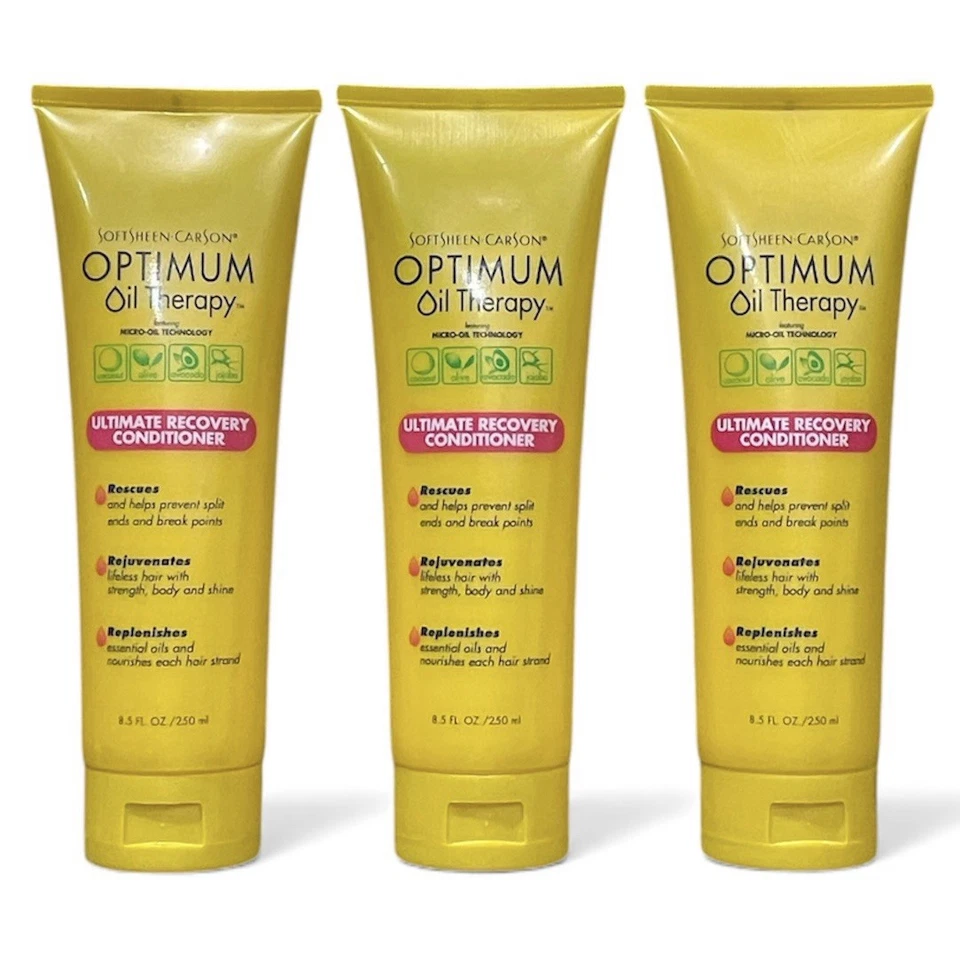 3 condicionadores de cabelo Soft Sheen Carson Optimum Oil Therapy Ultimate Recovery 8,5 oz - Imagem 1 de 4