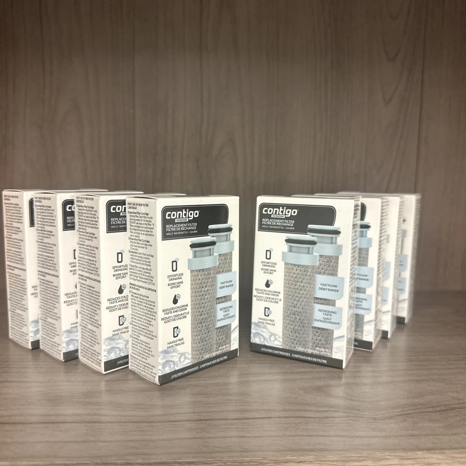 8 Pack Contigo Filtration Replacement Filter WELLS WATER BOTTLE 16 Filters Total - Image 1 of 1