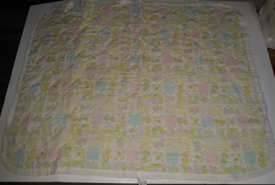 Vintage Teddy Beddy Bear Sleepy Time Bear Baby Receiving Blanket Fisher Price - Image 1 of 4