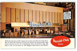 HARRAH'S CLUB Nevada Casino RENO Red Nichols 1950s Vintage Postcard - Picture 1 of 2