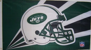 NEW YORK JETS HELMET NEW 3ftx5ft LISCENSED NFL FOOTBALL BANNER FLAG - Picture 1 of 2