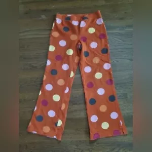 Vtg GYMBOREE Girls 7 orange polkadot knit pants - Picture 1 of 4