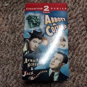 1996 VHS Tapes "Abbott & Costello" 2 Pack- Africa Screams & Jack And The Bean - Picture 1 of 2