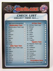 2003 Beyblade Trading Cards #72 Checklist Cards Inc