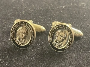 Vintage Rare New York Post Alexander Hamilton LIMITED EDITION Sterling Cufflinks - Picture 1 of 10