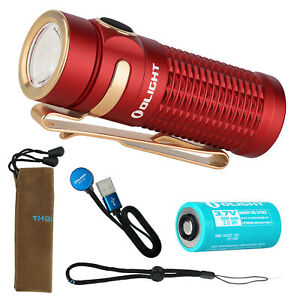 Olight Baton 3 Red 1200 Lumen Rechargeable EDC LED Flashlight