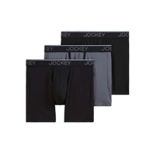 Jockey Men's 6'' Inseam Zero Chafe Pouch Boxer Briefs Underwear 3-PACK: S-3XL - Picture 1 of 6