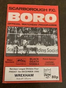 1990 Scarborough V Wrexham English Football/soccer Programme - Picture 1 of 2