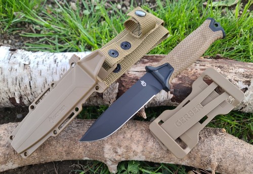 Cuchillo de coyote brazo fuerte Gerber cuchillo de viaje cuchillo de exterior + vaina MOLLE -