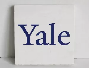 YALE UNIVERSITY BEAUTIFUL THICK STONE COASTER WITH CORK BACK BY SCREENCRAFT - Picture 1 of 3
