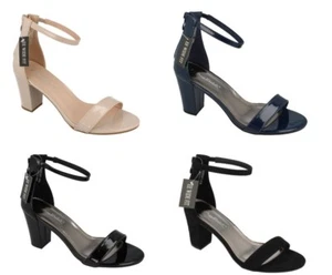 Ladies Anne Michelle Patent Open Toe Block High Heel Sandals: F1R2053 - Picture 1 of 38