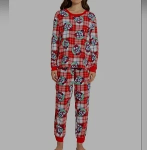 Disney's kurz angegeben Damen Mickey Mouse Schlafanzug passendes Set kariert groß - Bild 1 von 3